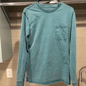 Y2K Standard Fit Teal Pocket Tee Goodfellow & Co Long Sleeve Size M Tall
